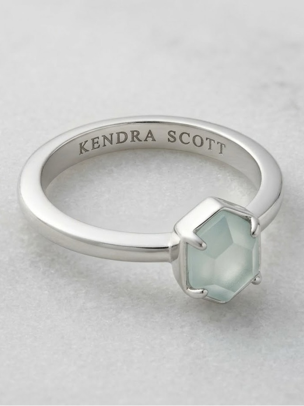 Kendra Scott Silver Ring with Pale Blue Stone